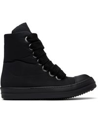 Rick Owens - Baskets Rembourrées Noires À Laçage Surdimensionné - Lyst