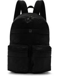 HUGO - Sac À Dos Noir En Sergé À Logo Étagé - Lyst