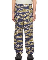 South2 West8 Tiger Army String Trousers - Blue