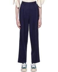 See By Chloé - Navy Wide-leg Trousers - Lyst