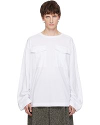 Dries Van Noten - T-Shirt À Manches Longues Blanc - Lyst
