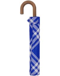 Burberry - Parapluie télescopique bleu et blanc à carreaux - Lyst