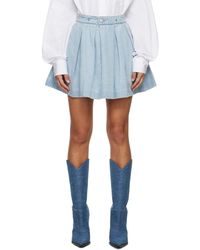 Vetements - Mini-jupe bleue en denim à plis - Lyst
