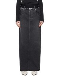 ALAINPAUL - Frayed Edge Denim Maxi Skirt - Lyst