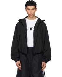 we11done - Gathered Neck Hoodie Jacket - Lyst