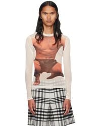 JW Anderson - Off-white Printed Long Sleeve T-shirt - Lyst