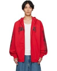 Vetements - Pull À Capuche Surdimensionné Rouge À Logo - Lyst