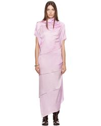 Kiko Kostadinov - Pink Picot Laced Midi Dress - Lyst