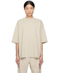 Fear Of God - Taupe Dropped Shoulder T-shirt - Lyst