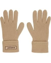 Burberry - Logo Patch Wool Gloves - Lyst