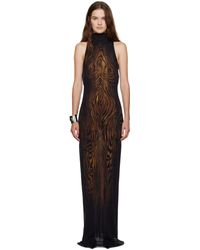 Jean Paul Gaultier - ブラック＆ブラウン 'The Long Draped Wood' マキシドレス - Lyst