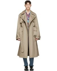 Valentino Beige Oversized Trench Coat - Natural