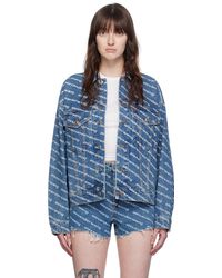 Alexander Wang - ブルー Game ロゴ デニムジャケット - Lyst