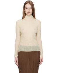 Issey Miyake - Off- Chiffon Twist 3 Top - Lyst