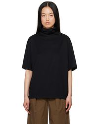 Lemaire - T-shirt noir à foulard intégré - Lyst