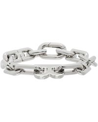 Balenciaga Thin B Chain Bracelet - Metallic