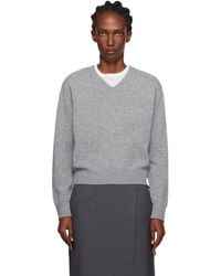 DUNST - グレー カシミヤ Vネックセーター - Lyst