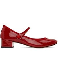 Repetto - Chaussures charles ix à talon bottier rose rouges - Lyst