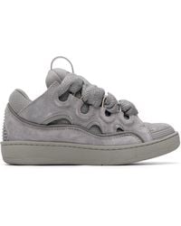Lanvin - Monochrome Suede Curb Sneakers - Lyst