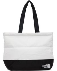 The North Face - White & Black Nuptse Tote - Lyst