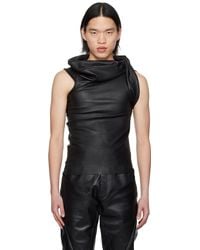 Rick Owens - Banded Leather T-Shirt - Lyst