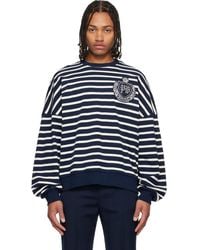 Balmain - Cotton College Emblem Breton Stripes Sweatshirt - Lyst