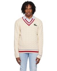 Lacoste - Off- V-Neck Sweater - Lyst