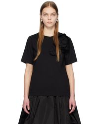 Simone Rocha - T-shirt noir à appliqués floraux - Lyst