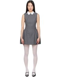 ShuShu/Tong - Robe Courte Sans Manches Grise À Patchwork Et À Col Classique - Lyst