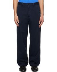 Drake's - Heavy Cotton Flat Front Trousers - Lyst