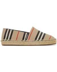 Burberry Beige Icon Stripe Alport Espadrilles - Natural