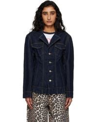 Ganni - Denim Blazer - Lyst