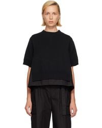 Sacai - Cotton Weather & Cotton Cashmere Knit Sweater - Lyst