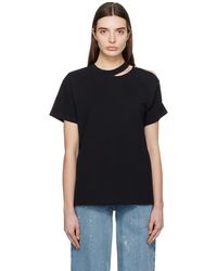 MM6 by Maison Martin Margiela - T-shirt noir à épingle de sureté - Lyst