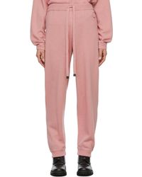 Moncler - Pantalon de survêtement rose en laine et cachemire - Lyst