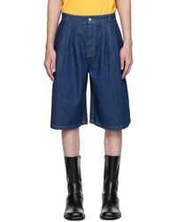 Situationist - Pleated Denim Shorts - Lyst