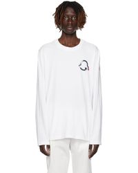 Moncler - ホワイト ロゴプリント 長袖tシャツ - Lyst