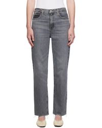 FRAME - 'le Jane Ankle Raw Fray' Jeans - Lyst