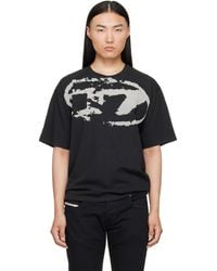 DIESEL - Distressed Flocked Logo T-Shirt - Lyst