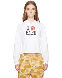 A Bathing Ape - Embroidered Fleece Pullover Hoodie - Lyst