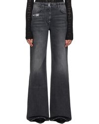 Givenchy - 5-Pocket Style Wide Jeans With Logo Patch - Lyst