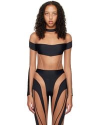 Mugler - Black Illusion Sheer Bodysuit - Lyst