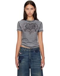 DIESEL - Rhinestones & Burnout Effect Jersey T-Shirt - Lyst