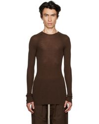 Rick Owens - Brown Ribbed Sweater - Lyst