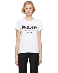 Alexander McQueen - T-shirt graffiti mcqueen - Lyst