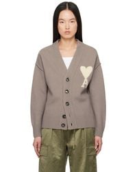 Ami Paris - トープ Ami De Coeur ウール カーディガン - Lyst