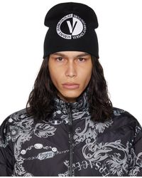 Versace Jeans Couture - Black Embroidered Beanie - Lyst
