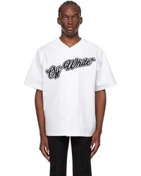 Off-White c/o Virgil Abloh - Off- chemise blanche à logo et texte brodés - Lyst