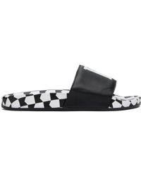 Rhude - Black Checkered Leather Slides - Lyst