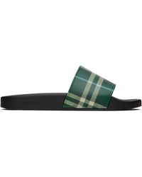 Burberry - Check Pool Slides - Lyst